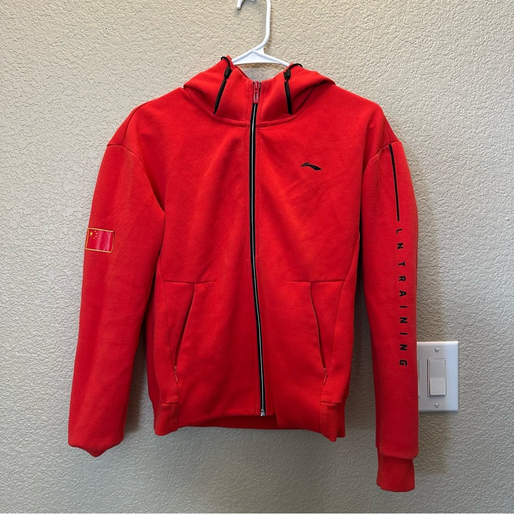 Li-Ning China Training Red Zip-Up Hoodie